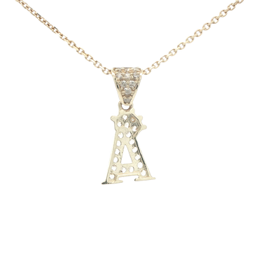 14 KARAT CHARM CZ LETTER A WITH CROWN