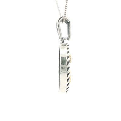 STERLING SILVER CHARM ANCHOR BLACK BACKGROUND ROPE BORDER
