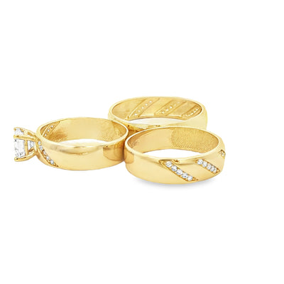 14 KARAT RING SIZE 7.25 WEIGHT: 2.6G : 5MM CZ SOLI