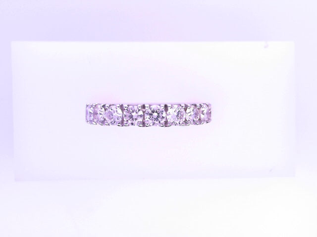 RING 14K WHITE #6.5      BAND DIAMOND 10 ROUND DIA