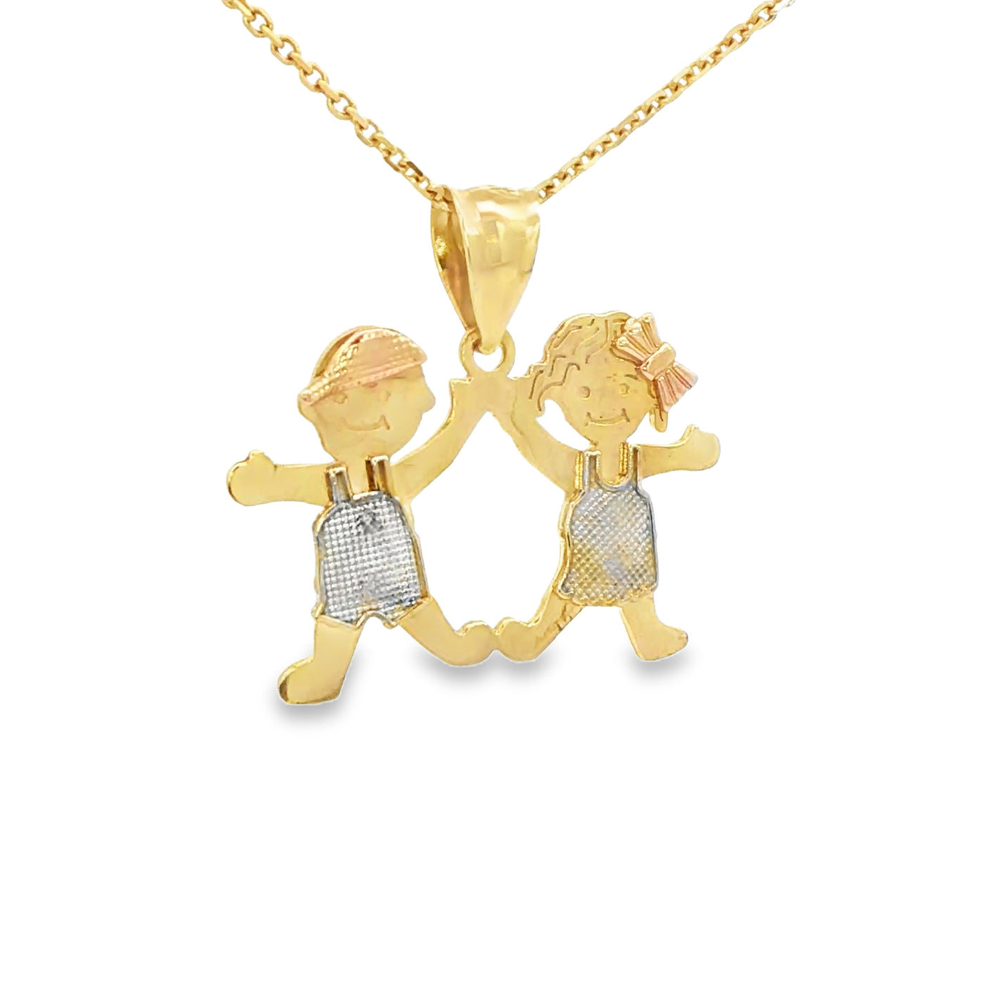 PENDANT 14K 2.6G BOY N GIRL BOY GIRL 3TONE