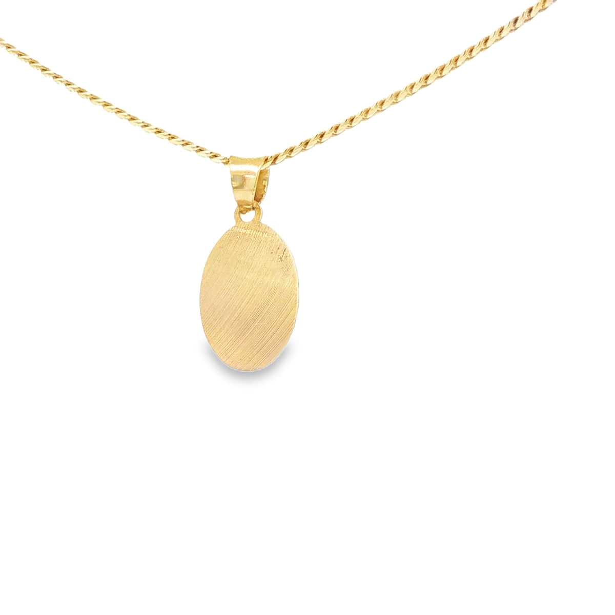 PENDANT 14K JESUS DC OVAL JESUS FACE 3TONE