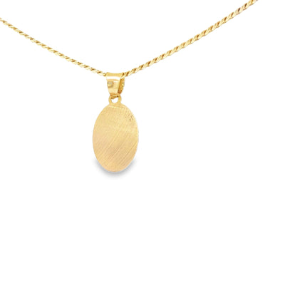 PENDANT 14K JESUS DC OVAL JESUS FACE 3TONE