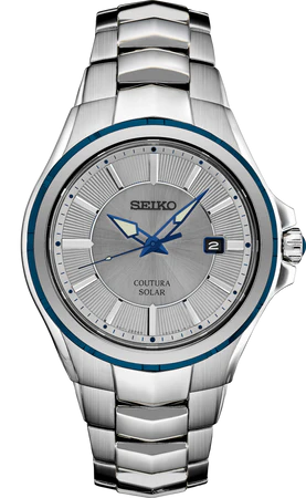 SEIKO SOLAR BLUE HAND STEEL SNE565 COUTURA GRAY DI