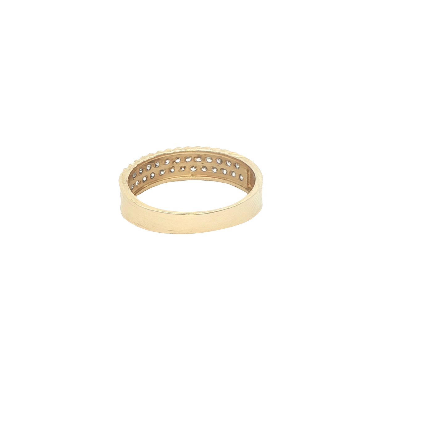 14 KARAT RING SIZE 7.5 WEIGHT: 2.9G : 5MM CZ ROPE