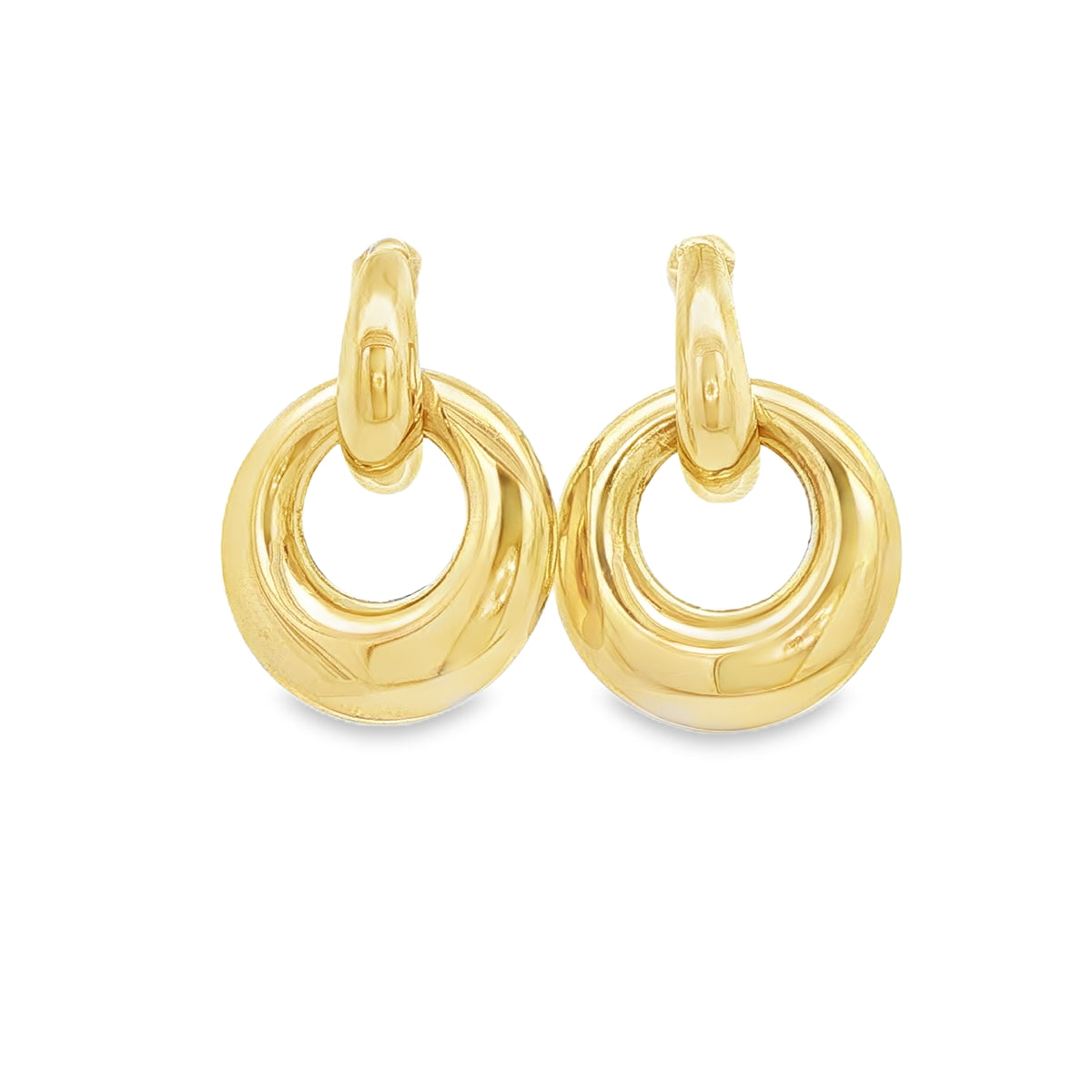 14 KARAT STUD EARRINGS ROUND DANGLES