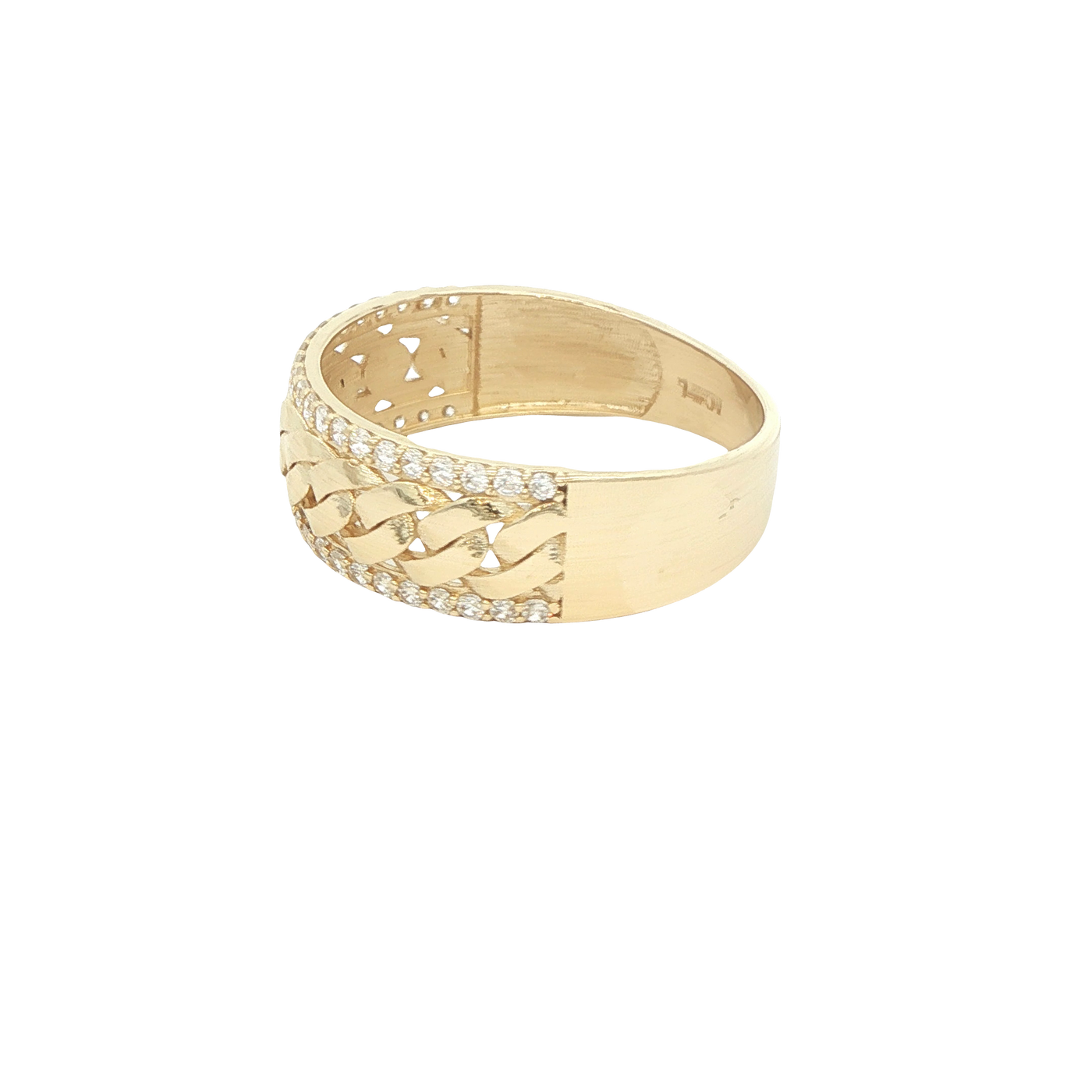 14 KARAT RING SIZE 10.25 WEIGHT: 3.8G : 7.5MM CZ C