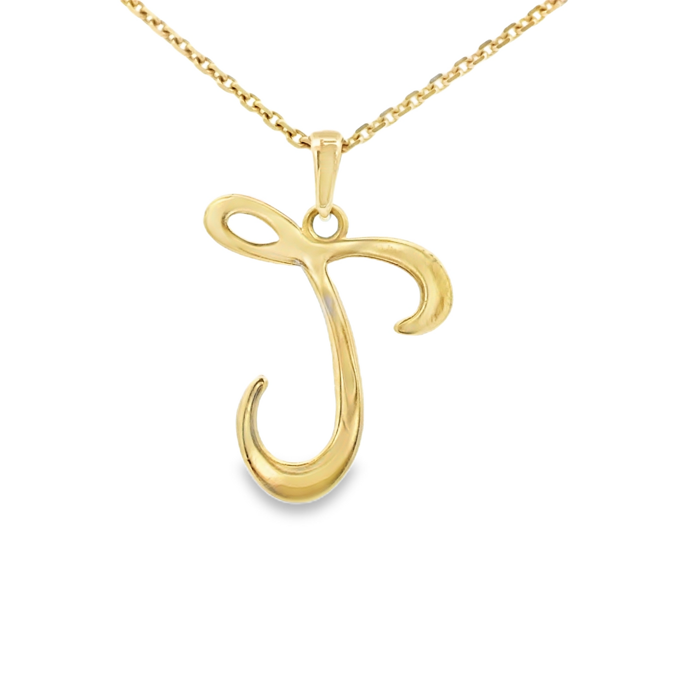 PENDANT 14K LETTER T SCRIPT POLISHED