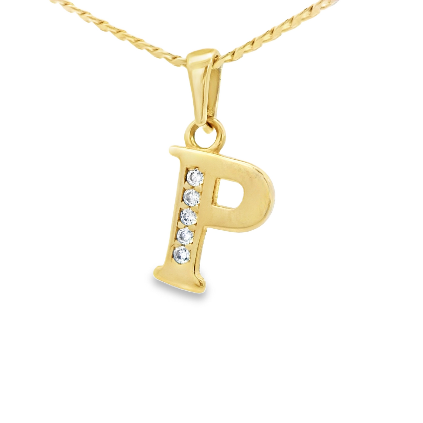 PENDANT 14K LTR P CZ LETTER P