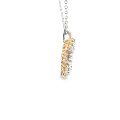 14 KARAT PENDANT NATURAL DIAMOND HEART CLUSTER