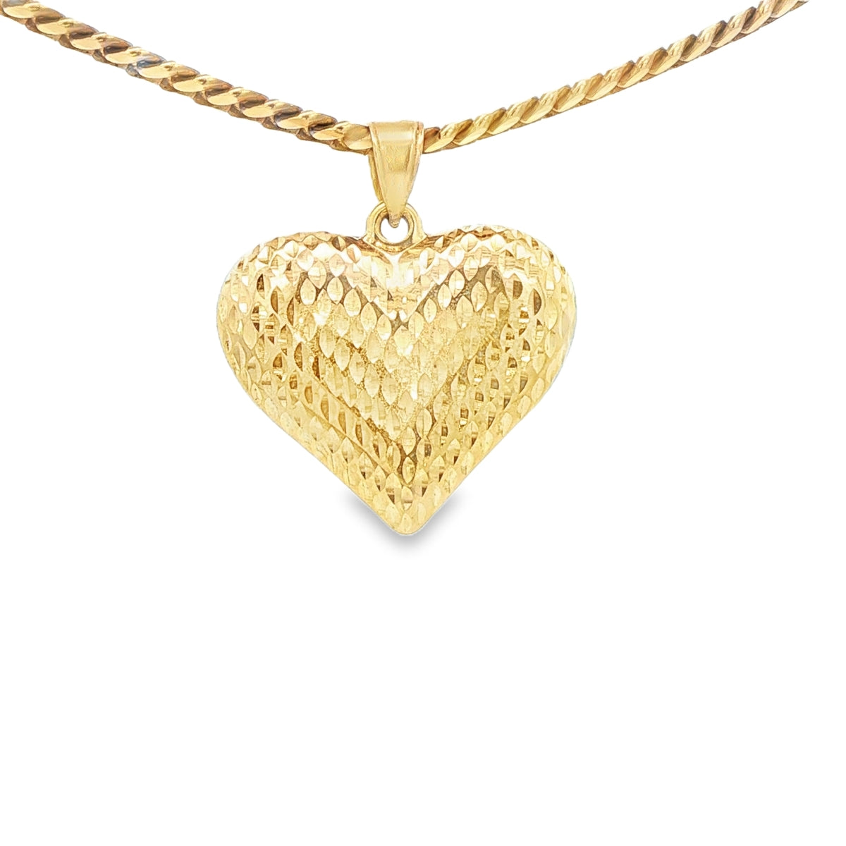 PENDENT14KP 1.3G PUFF HEART DC