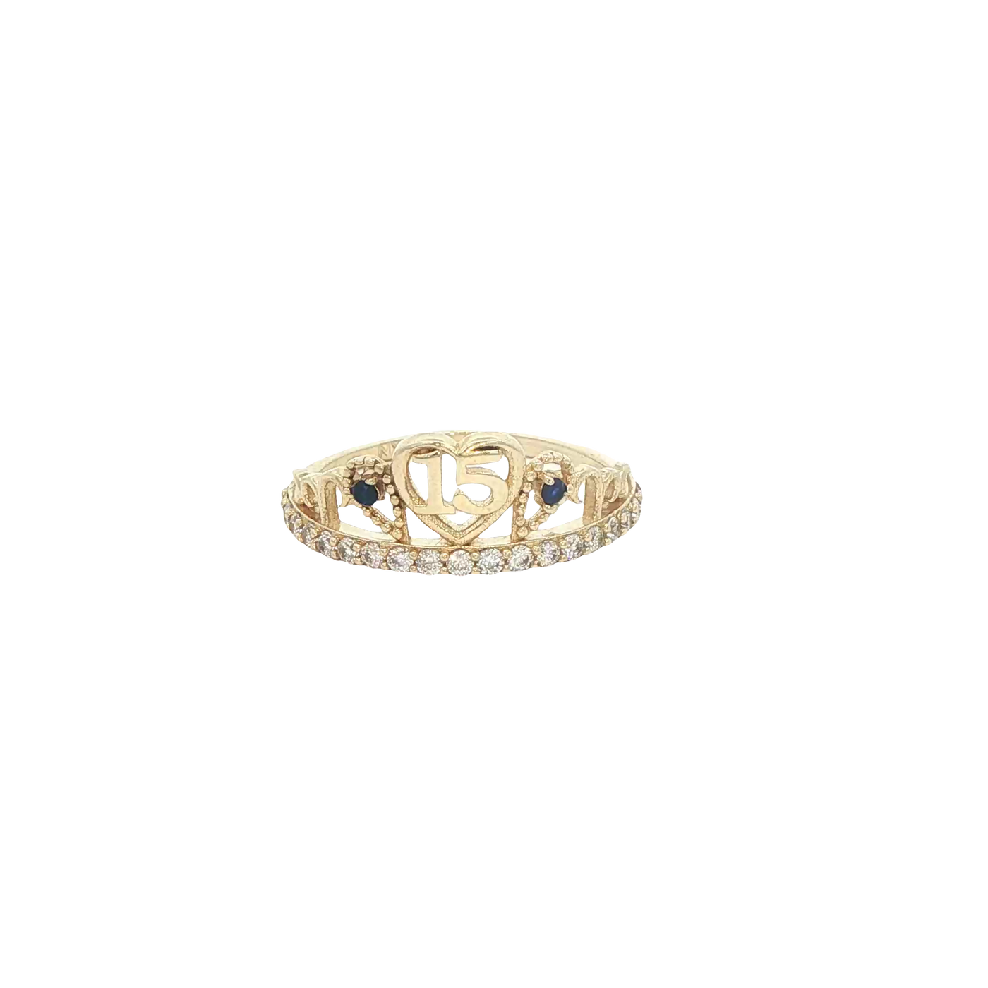 14 KARAT RING SIZE 7.5 WEIGHT: 1.9G : CZ QUINCE 15