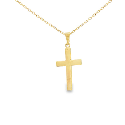 14 KARAT DIAMOND CUT CHARM JESUS CROSS CIRCLE BACK