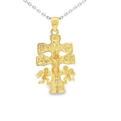 PENDANT 14K 2.8G CROSS CARAVACAS SATIN FINISH