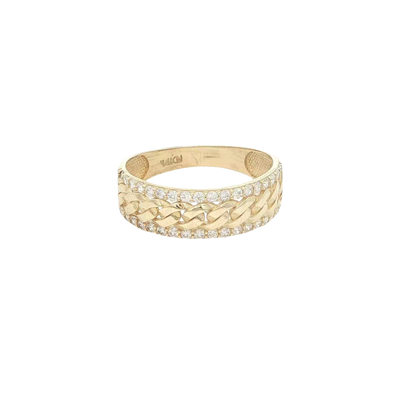 14 KARAT RING SIZE 7.5 WEIGHT: 2.0G : 5.8MM CZ CHA