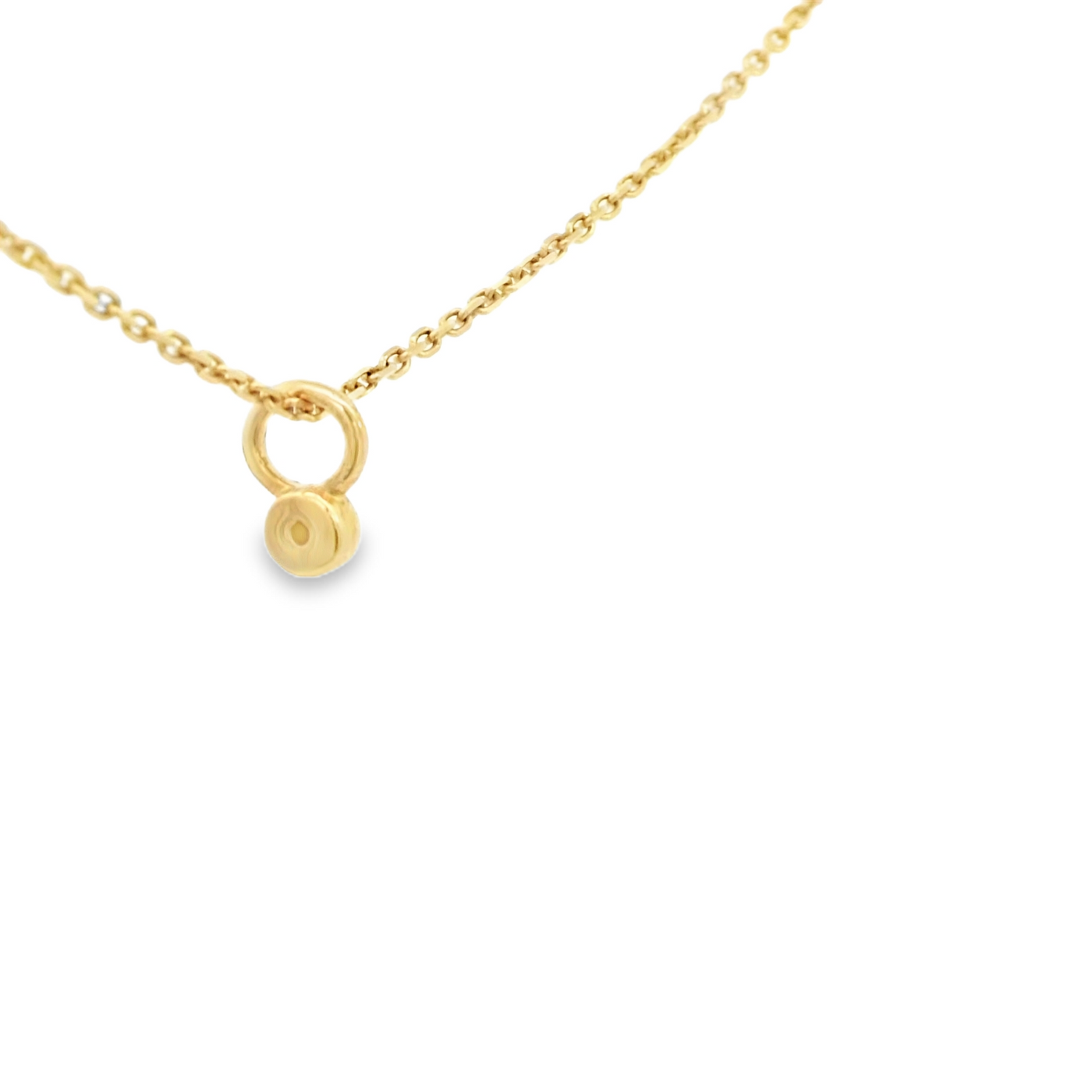 PENDANT 14KP  DIAM ROUND BEZZLE DANGLE