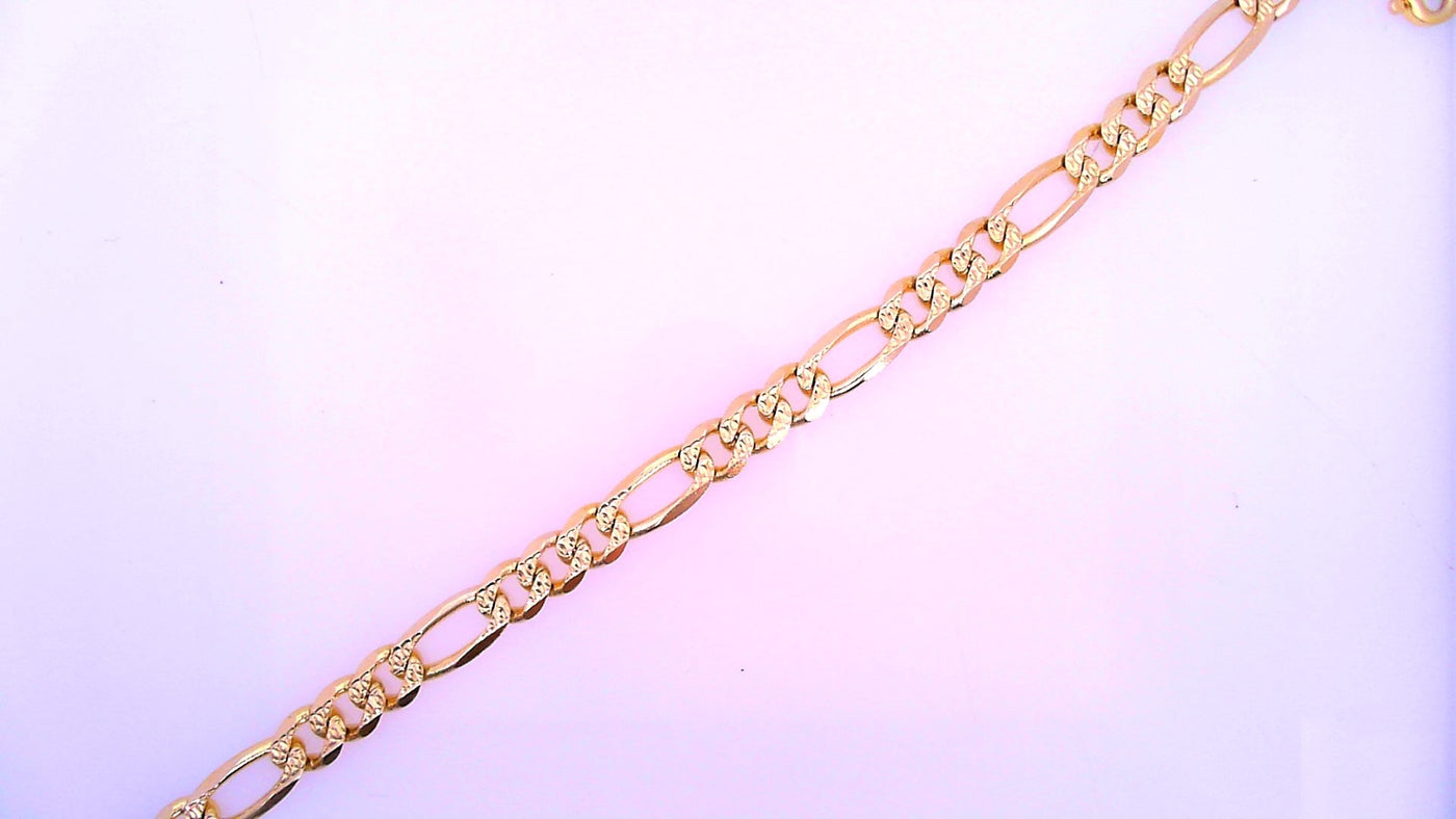 14 KARAT FIGARO BRACELET LENGTH 8 WEIGHT: 10.9 : 5