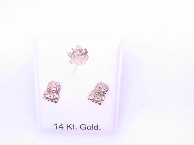 14 KARAT STUD EARRINGS WEIGHT: 0.8G : 5MM CZ CLEAR