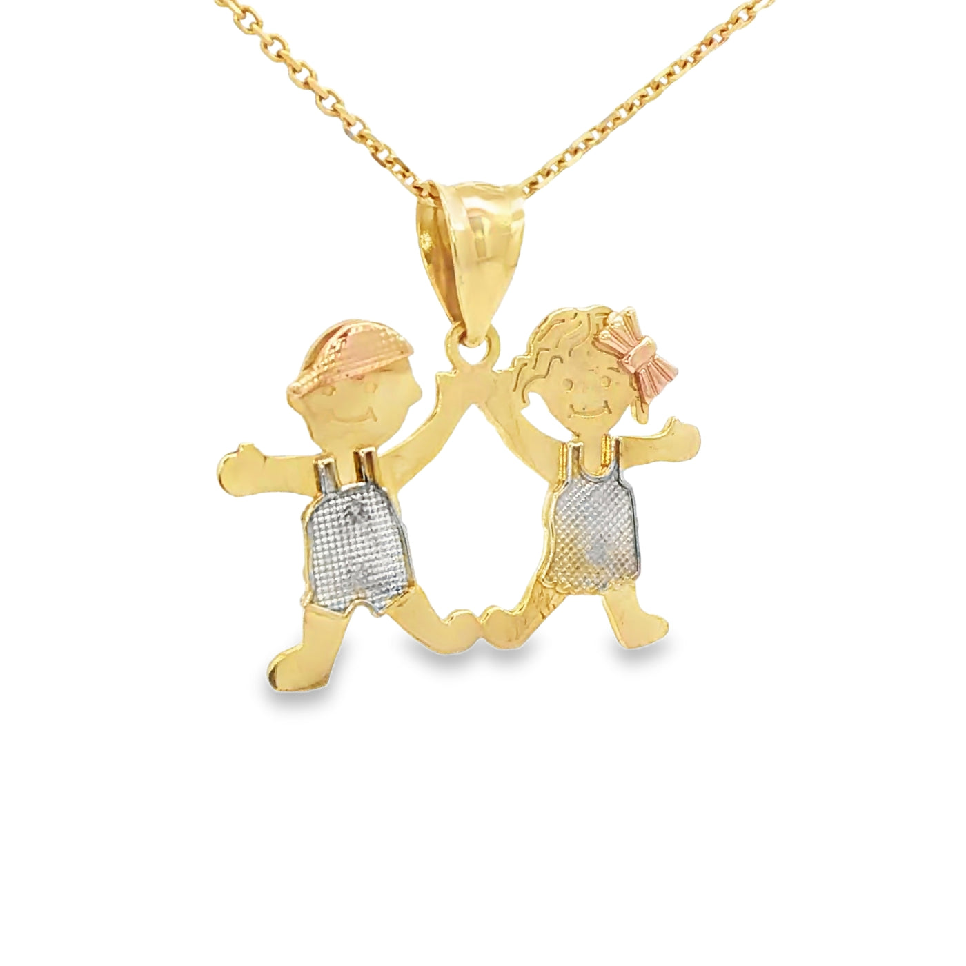 PENDANT 14K 2.6G BOY N GIRL BOY GIRL 3TONE