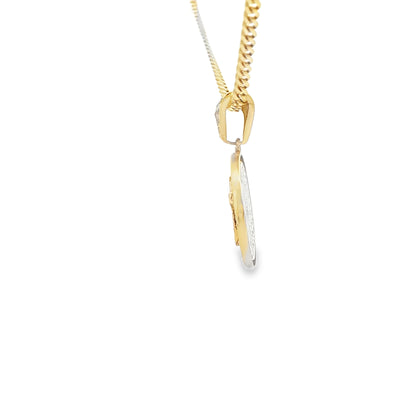 PENDANT 14K 2.3G MEDALLION CZ CROSS ROUND MEDALLIO