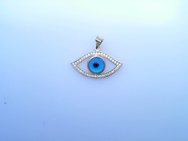 14K  PENDENT   2.1G EVIL EYE CZ BLUE