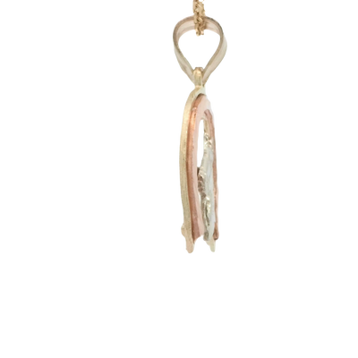 14K  PENDENT  2.5G HORSESHOE HORS CENTER DC 2TONE