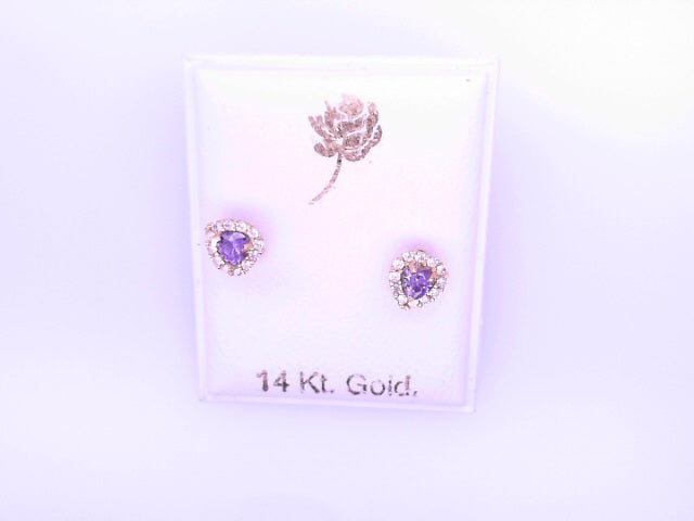 14 KARAT STUD EARRINGS WEIGHT: 0.8G : 5MM CZ CLEAR