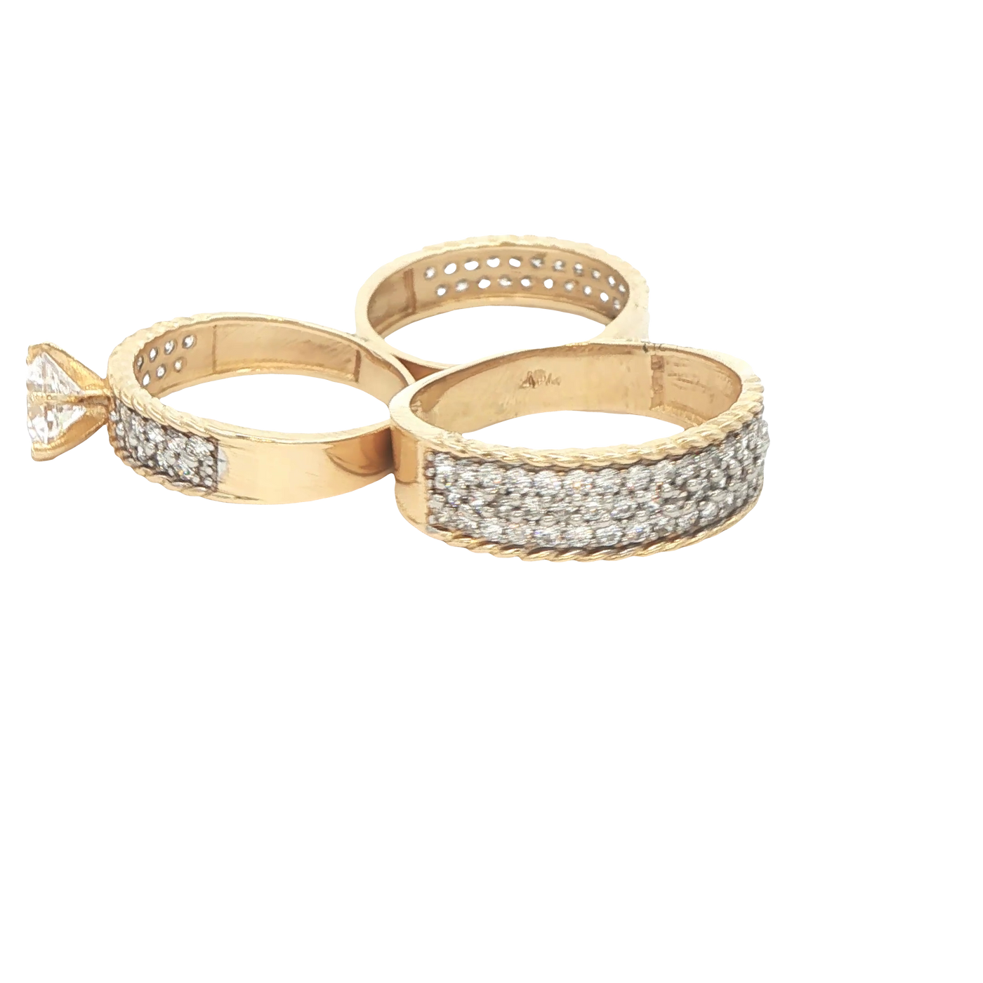 14 KARAT RING SIZE 10 WEIGHT: 4.3G : 6.4MM CZ ROPE