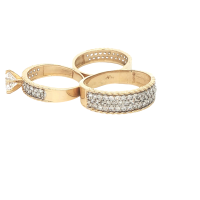 14 KARAT RING SIZE 10 WEIGHT: 4.3G : 6.4MM CZ ROPE