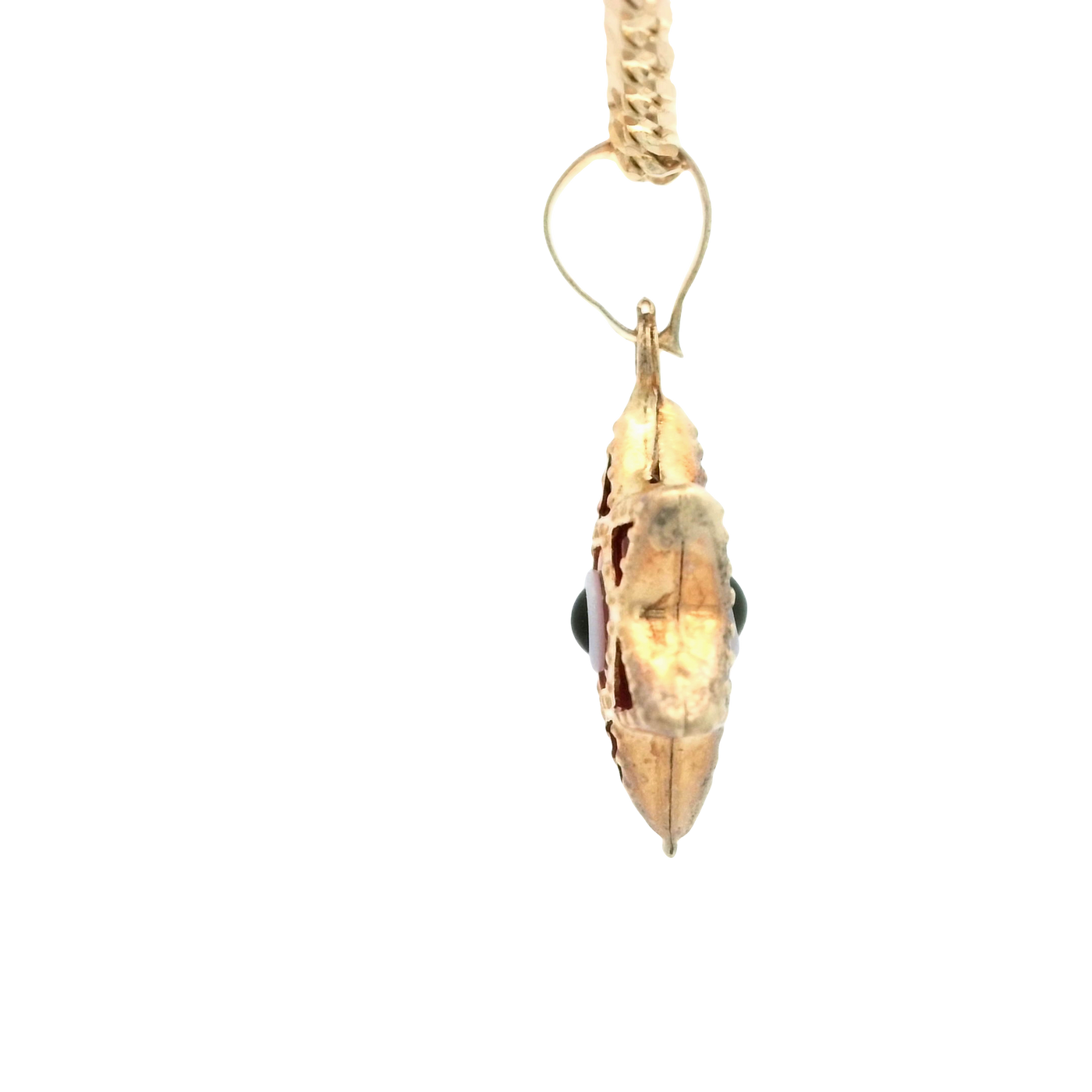 PENDANT 14K EVIL EYE RED STAR MILIGRAIN
