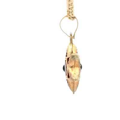 PENDANT 14K EVIL EYE RED STAR MILIGRAIN