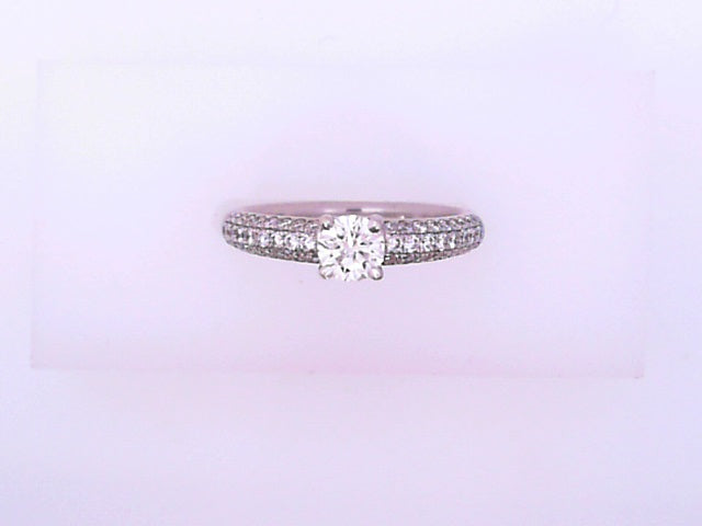 RING 18K WHITE #6.5 ENGAGEMENT DIAMOND ROUND 0.40c