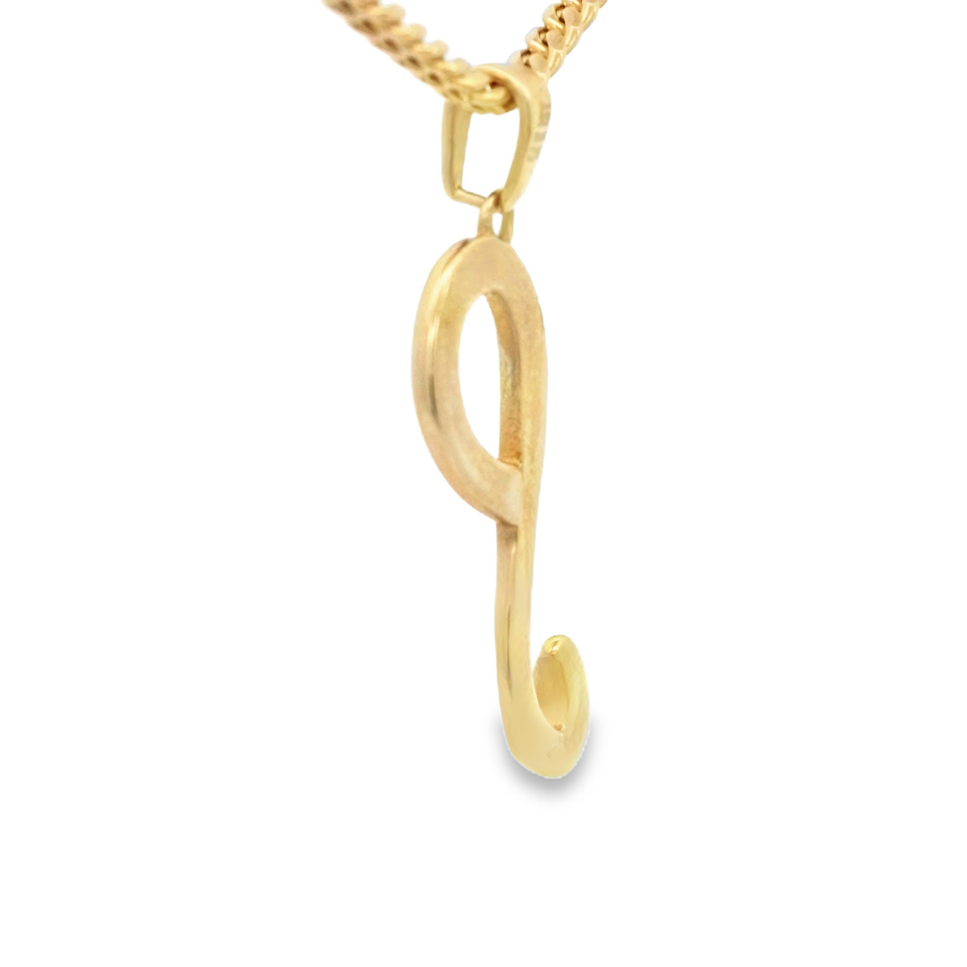 PENDANT 14K LETTER P SCRIPT LETTER POLISHED