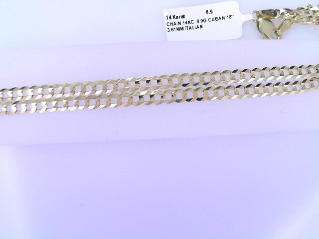 CHAIN 14KC  6.9G CUBAN 18'' 3.61MM ITALIAN