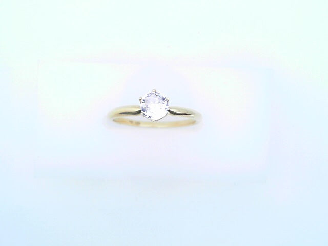 14KR CZ RND SOLITAIRE 1.9G #7 CLEAR CTR STONE