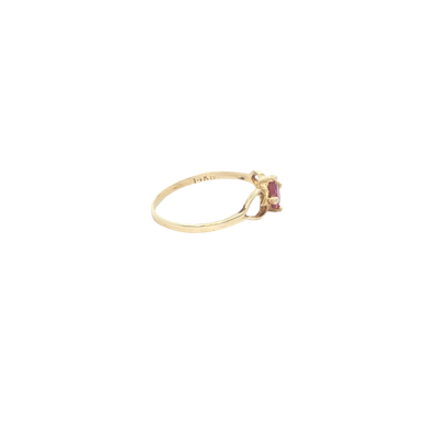 14 KARAT RING SIZE 2.75 WEIGHT: 0.7G : CZ RED ROUN