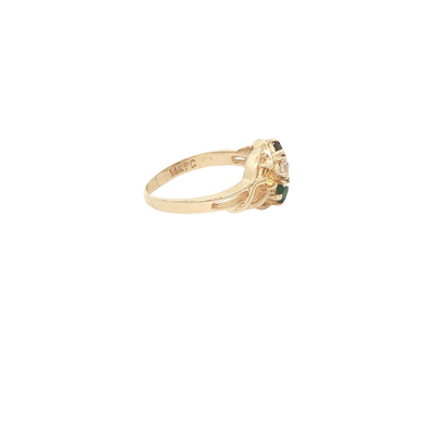 14 KARAT RING SIZE 3.75 WEIGHT: 2.3G : CZ GREEN PU
