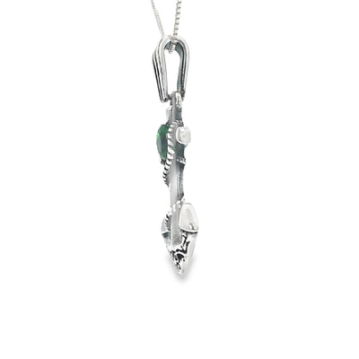 STERLING SILVER CHARM CZ GREEN ANCHOR
