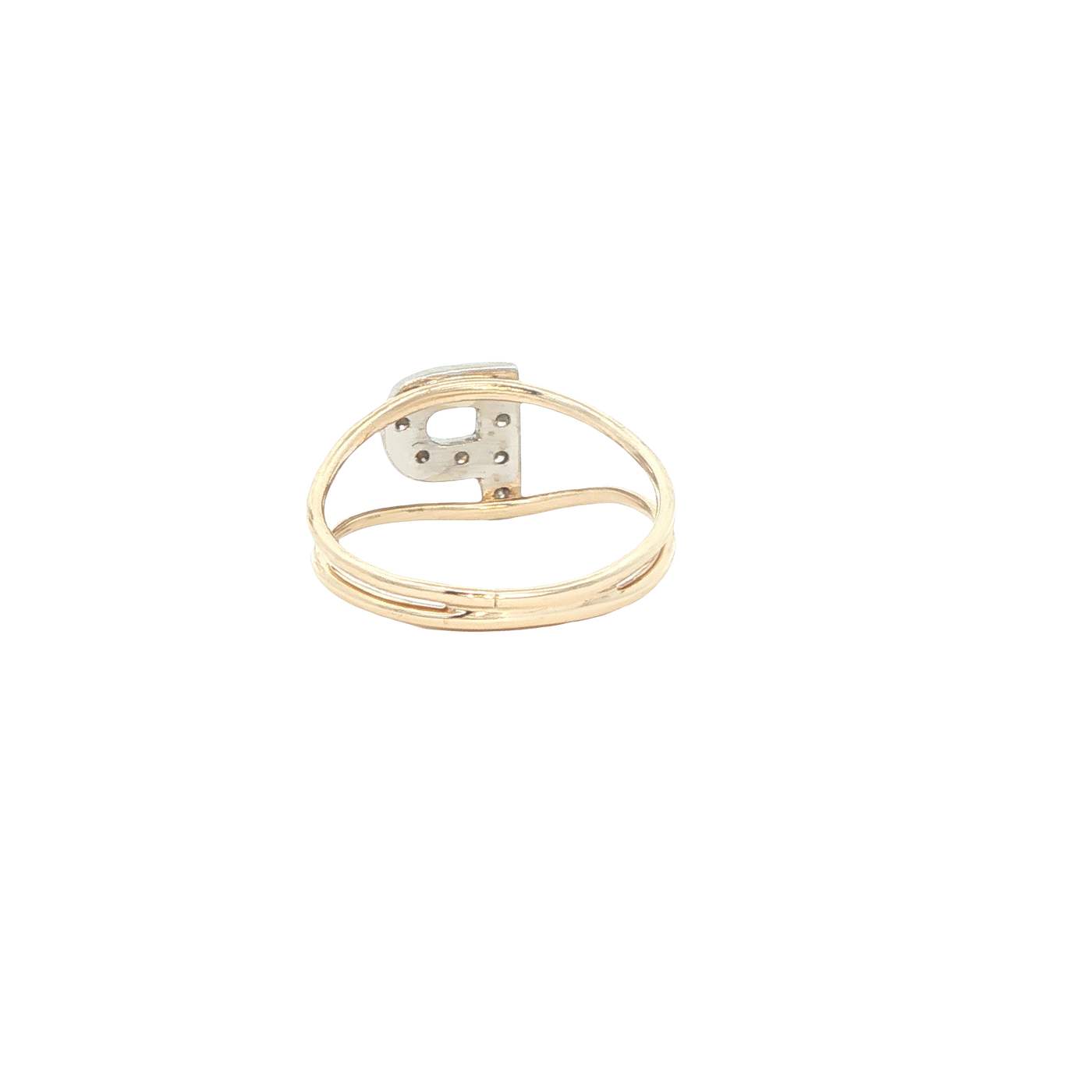 14 KARAT RING SIZE 5.25 WEIGHT: 1.5G : CZ LETTER P