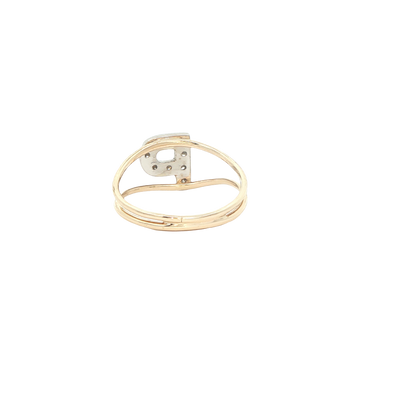 14 KARAT RING SIZE 5.25 WEIGHT: 1.5G : CZ LETTER P