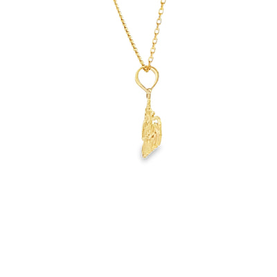14 KARAT DIAMOND CUT CHARM JESUS CROSS CIRCLE BACK