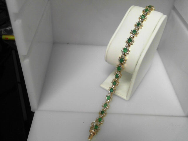 BRACELET 18KB Tennis Emerald 7ctw 17.1g 2.20ctw Di