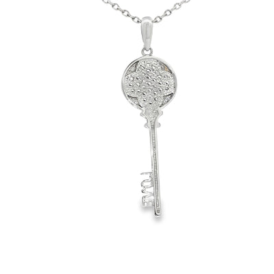 PENDANT 14K W Key 2.1g Love