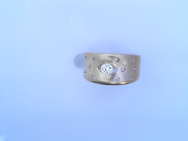 RING 14KR Italian Band 5.9g Cz Sanded #7