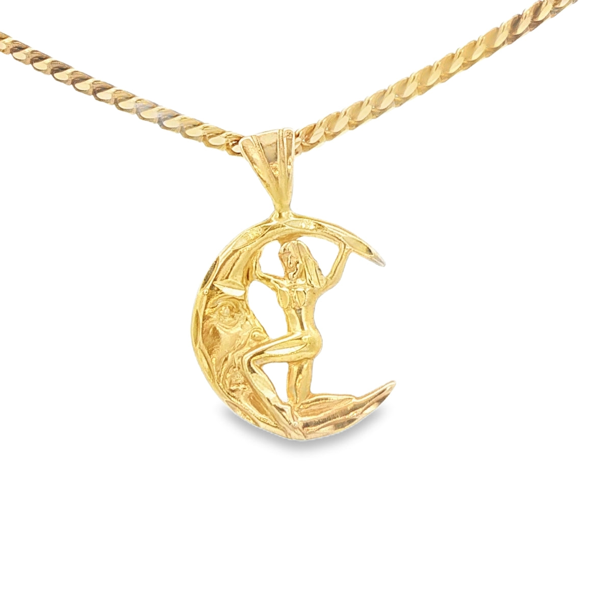 PENDANT 14K 3.1G Women Holding Moon