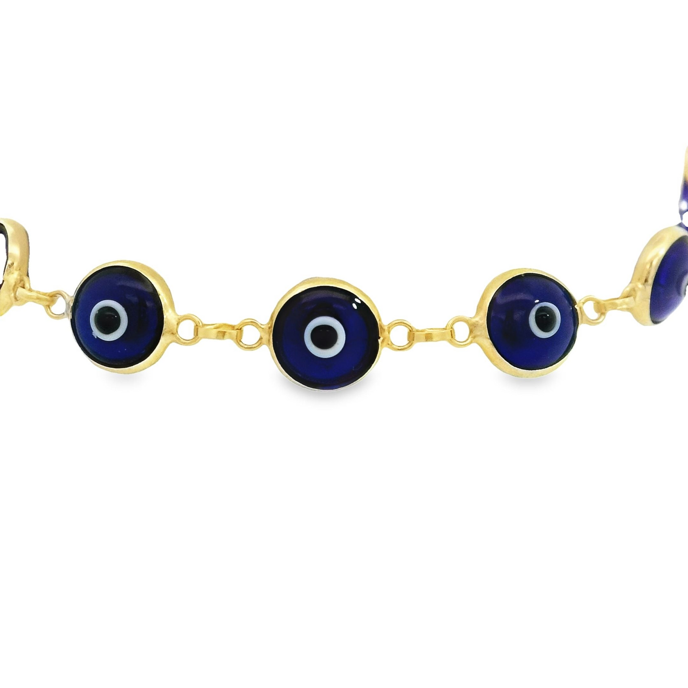 BRACELET 14KB 5.2G EVIL EYE 7.5'' BLUE