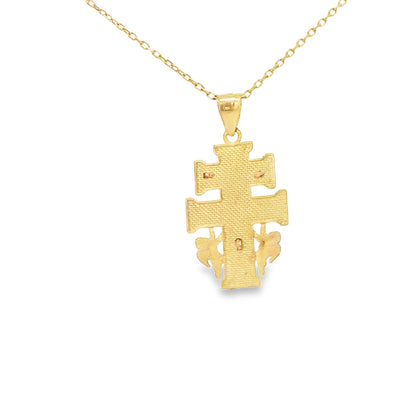 PENDANT 14K 2.2G CARAVACA CROSS 3TONE