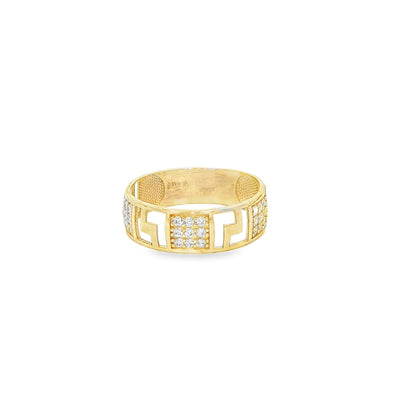 14 KARAT RING SIZE 7 WEIGHT: 2.0G : 5.5MM CZ GREEK