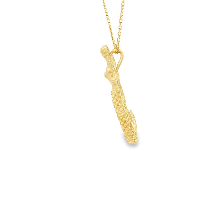 PENDANT 14K 3.2G MERMAID SATIN FINISH BEADED BODY