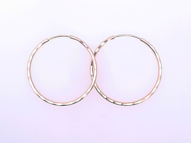 EARRINGS 14 KARAT DIAMOND CUT SMALL HOOP EARRINGS